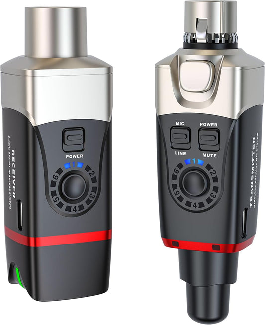 Xvive U35 Wireless Mic System: 5.8GHz XLR Transmitter & Receiver, Channel Scan, Compatible with Dynamic Mics, Audio Mixers, PA Systems.